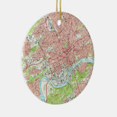 kaart van Knoxville Tennessee (1966) Keramisch Ornament (Rechts)