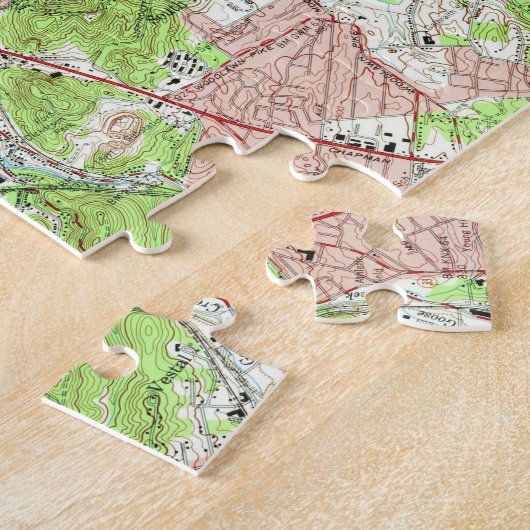  kaart van Knoxville Tennessee (1966) Legpuzzel (Zijkant)