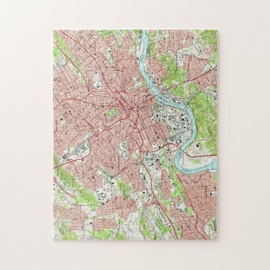  kaart van Knoxville Tennessee (1966) Legpuzzel (Verticaal)