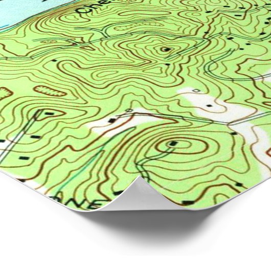 kaart van Knoxville Tennessee (1966) Poster (Hoek)