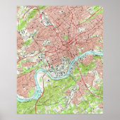 kaart van Knoxville Tennessee (1966) Poster (Voorkant)