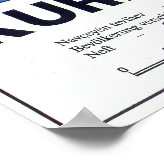 Kaart van Koerdistan Poster (Hoek)