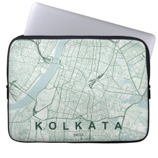 Kaart van Kolkata India & aangepaste tekst Laptop Sleeve