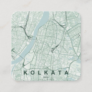 Kaart van Kolkata India & aangepaste tekst Vierkante Visitekaartje
