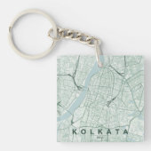 Kaart van Kolkata India Stad Aangepaste Tekst Zake Sleutelhanger (Voorkant)