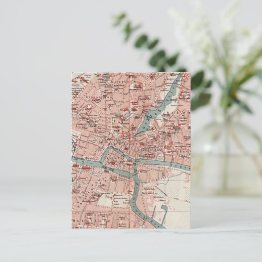  kaart van Königsberg Duitsland (1905) (Staand voorkant)