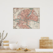 kaart van Königsberg Duitsland (1905) Poster (Keuken)