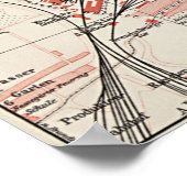 kaart van Königsberg Duitsland (1905) Poster (Hoek)