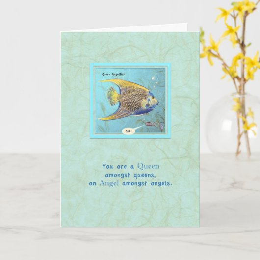 Kaart van koningin Angelfish Jubileum (Gele Bloem)