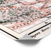  kaart van Kopenhagen Denemarken (1888) Poster (Hoek)