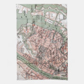  kaart van Kopenhagen Denemarken (1888) Theedoek (Verticaal)