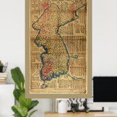 Kaart van Korea (1822) Poster (Thuiskantoor)