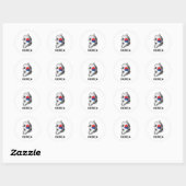 Kaart van Korea Ronde Sticker (Vel)