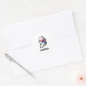 Kaart van Korea Ronde Sticker (Envelop)