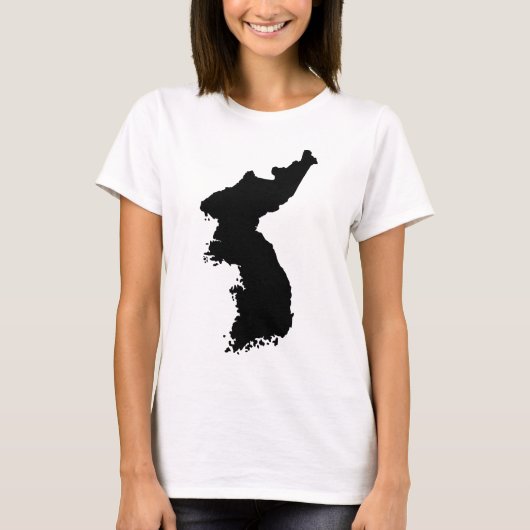 Kaart van Korea T-shirt (Voorkant)