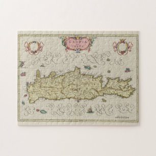 kaart van Kreta Griekenland (1665) Legpuzzel