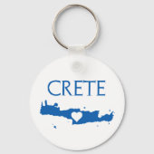 Kaart van Kreta met Hart Blauw en Wit Sleutelhanger (Achterkant)
