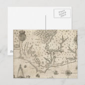  kaart van kustgebied North Carolina (1590) (Voorkant / Achterkant)