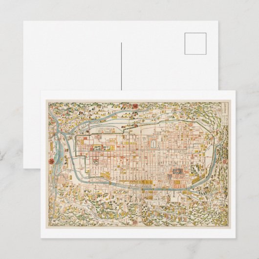  kaart van Kyoto Briefkaart (Voorkant / Achterkant)