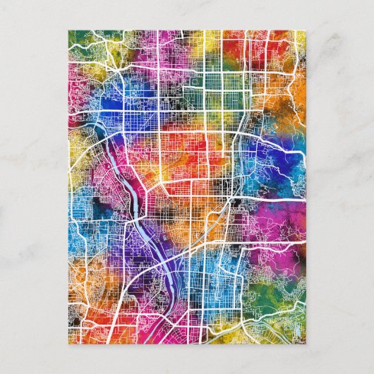 Kaart van Kyoto Japan (Voorkant)