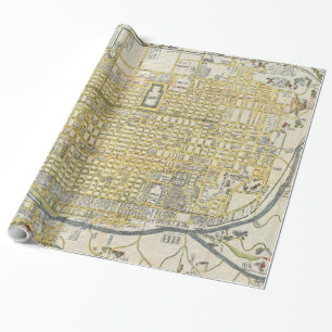  kaart van Kyoto Japan (1696) Cadeaupapier
