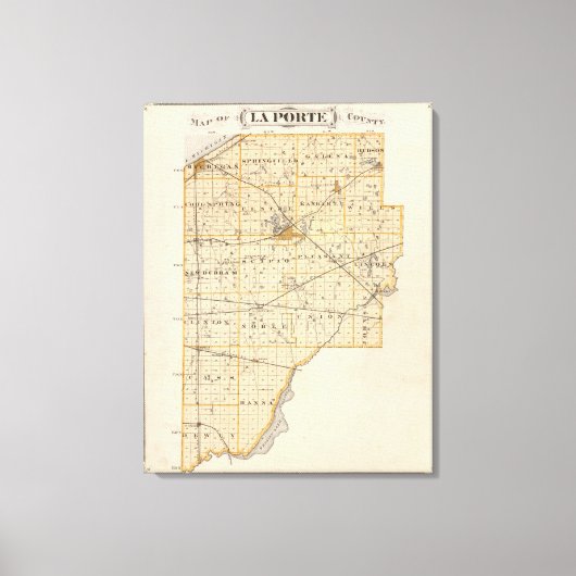 Kaart van La Porte County Canvas Afdruk (Voorkant)