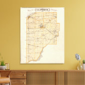 Kaart van La Porte County Canvas Afdruk (Insitu (Woonkamer))