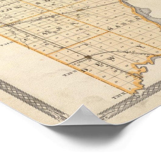 Kaart van La Porte County Poster (Hoek)