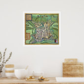 Kaart van La Rochelle uit "Civitates Orbis Terraru Poster (Keuken)