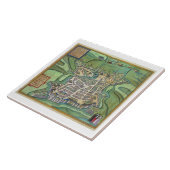 Kaart van La Rochelle uit "Civitates Orbis Terraru Tegeltje (Zijkant)