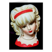 Kaart van -Lady Head Vase Platinum Blonde Braids (Voorkant)