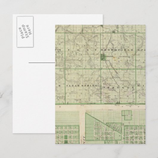 Kaart van Lagrange County met La Grange, Lima (Voorkant / Achterkant)