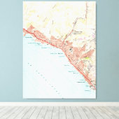  kaart van Laguna Beach California (1965) Canvas Afdruk (Insitu (Houten vloer))