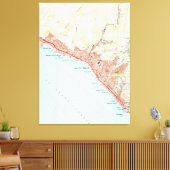  kaart van Laguna Beach California (1965) Canvas Afdruk (Insitu (Woonkamer))