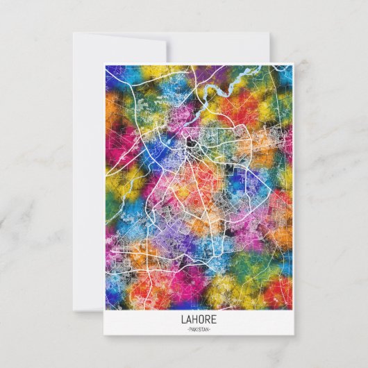 Kaart van Lahore Pakistan (Voorkant)