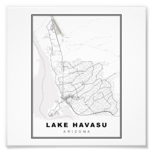 Kaart van Lake Havasu City Foto Afdruk