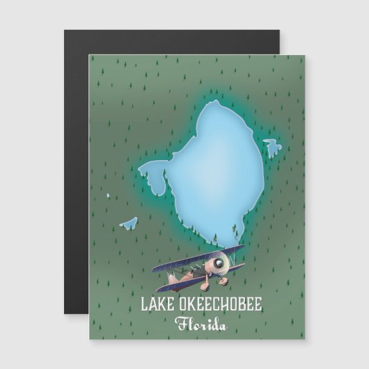 Kaart van Lake Okeechobee Florida. (Voorkant / Achterkant)