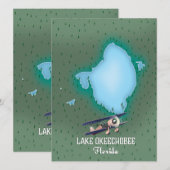 Kaart van Lake Okeechobee Florida. (Voorkant / Achterkant)