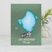 Kaart van Lake Okeechobee Florida. (Staand voorkant)