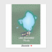 Kaart van Lake Okeechobee Florida. Sticker (Vel)