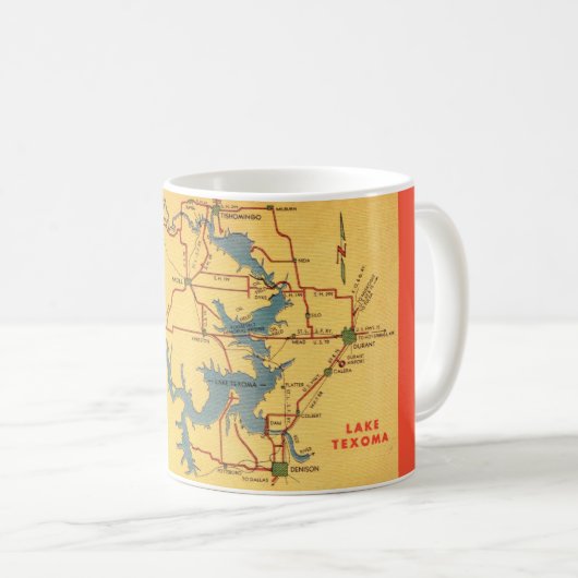 Kaart van Lake Texoma Koffiemok (Voorkant rechts)