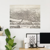 Kaart van Lambertville, New Jersey in 1883 Poster (Thuiskantoor)