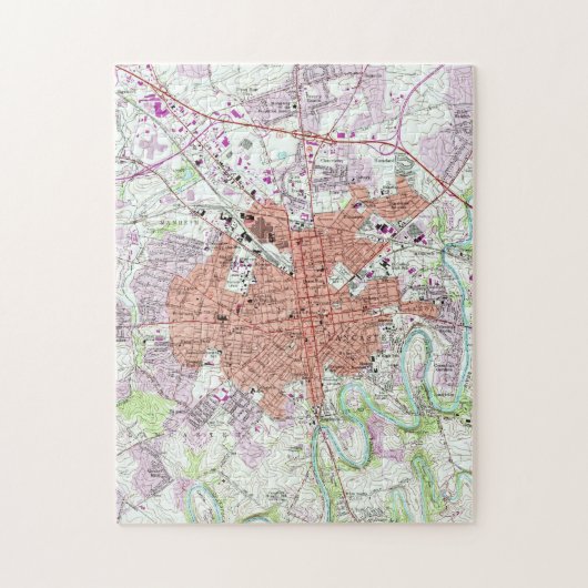  kaart van Lancaster Pennsylvania (1956) 2 Legpuzzel (Verticaal)