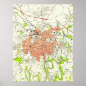  kaart van Lancaster Pennsylvania (1956) Poster (Voorkant)