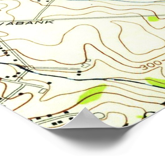  kaart van Lancaster Pennsylvania (1956) Poster (Hoek)