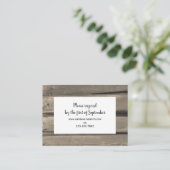 Kaart van landelijke Barn Wood Wedding RSVP Respon (Staand voorkant)