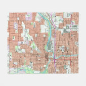  kaart van Lansing Michigan (1965) Fleece Deken (Voorkant (Horizontaal))