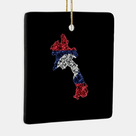 Kaart van Laos, kaart met veelhoekige maaswijdte Keramisch Ornament (Rechts)