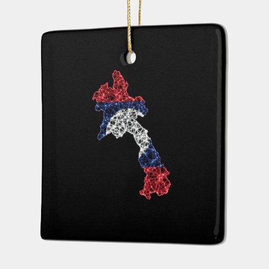 Kaart van Laos, kaart met veelhoekige maaswijdte Keramisch Ornament (Links)