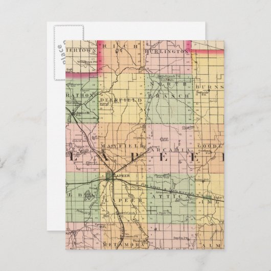 Kaart van Laper County, Michigan (Voorkant / Achterkant)